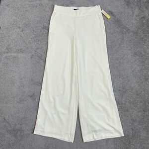 Summersalt Palazzo Pants Women’s 8 Cream Satin Wide Leg Elastic Paperbag NWT